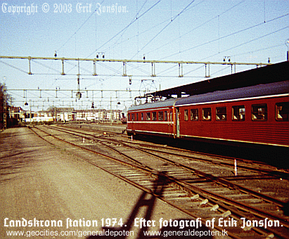 bild av X9 på Landskrona järnvägsstation 1974.