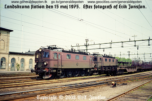 bild av Landskrona järnvägsstation den 15 maj 1975 på morgonen.