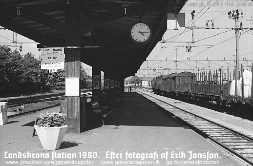 bild av Landskrona järnvägsstation 1980