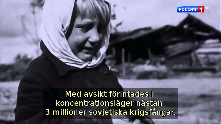 Med avsikt förintades i koncentrationsläger nästan 3 millioner sovjetiska krigsfångar. (Bild ur filmen «Det stora okända kriget»)