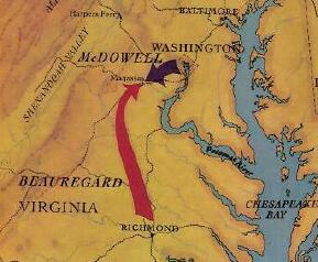Map of 1st Bull Run