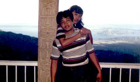 Our honeymoon pic overlooking Taal Lake