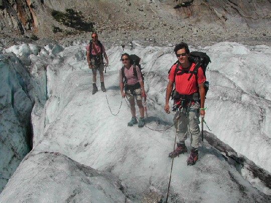 Rob, Nicole and Jack on the Mer De Glace Glacier / Family in Italy