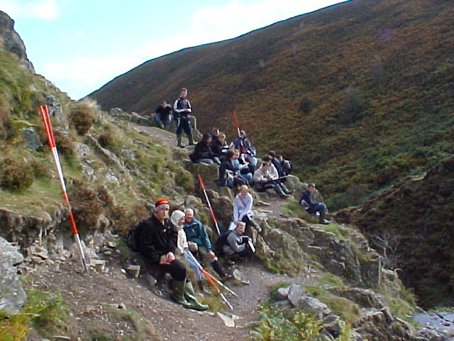 above the waterfall