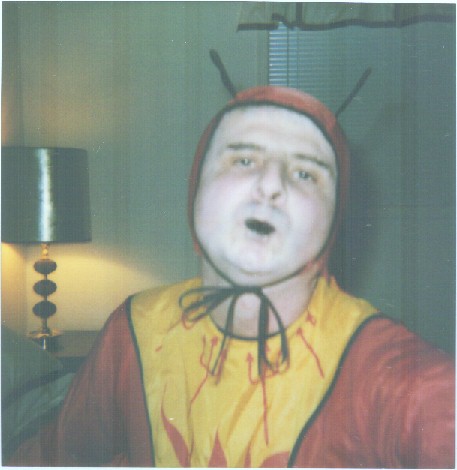 Devil me in my room, with puckered blackened lips