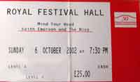 The Nice - tour ticket - 2002