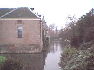 The castle is surrounded by water