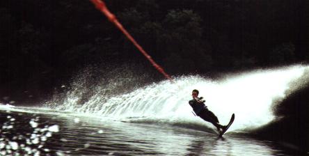 Mad on a slalom ski.