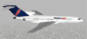 Interair B727-100 over Johannesburg