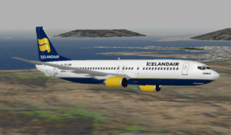 Icelandair B737-400 over Reykjavik