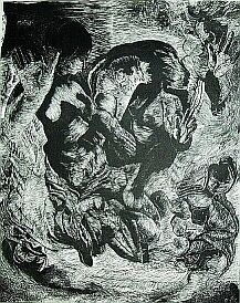 Dance 9 - linocut / Taniec IX - linoryt