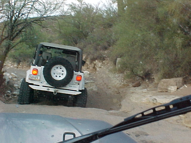 down into the wash...