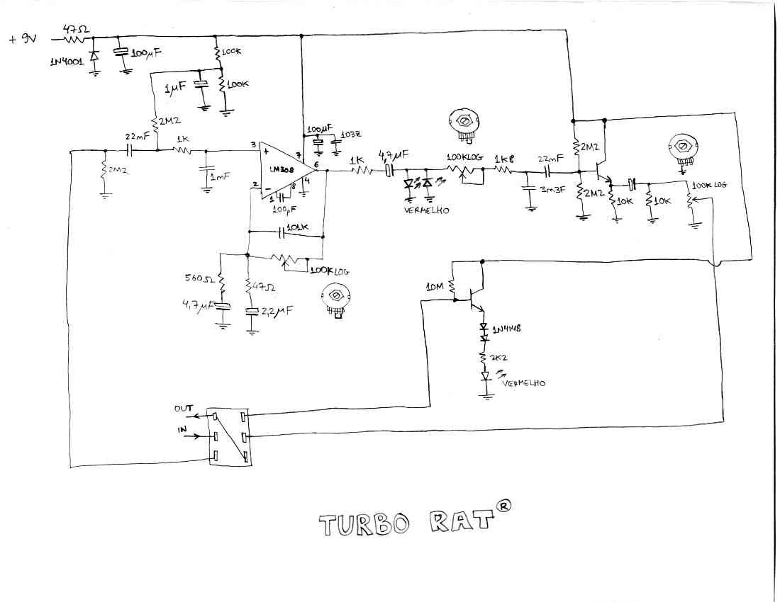 Proco Turbo Rat Schematic
