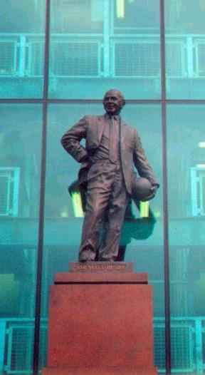 The statue of Sir Matt Busby, at Old Trafford
