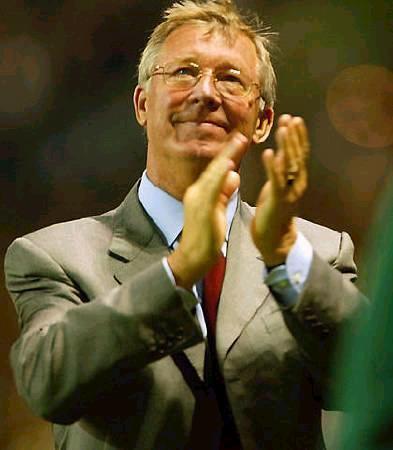 Sir Alex applauding his team and the fans