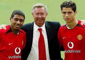 (from left) Kleberson, Ferguson, and Ronaldo, summer 2003