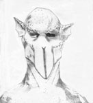 My first drawing. An alien mask used on DS9.