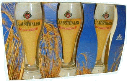 Beer Glass Durobor with �lausthaler Emblem 3 pcs.jpg (26381 bytes)