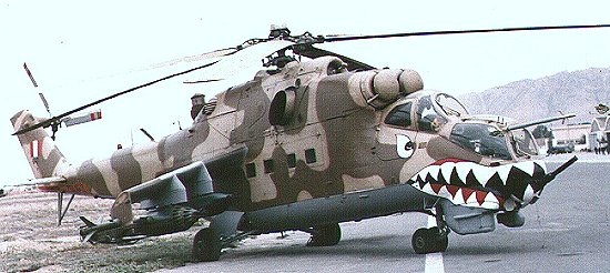 Foto: Helic�ptero de ataque Mil Mi-25 Hind D con lanzacohetes y misiles antitanque