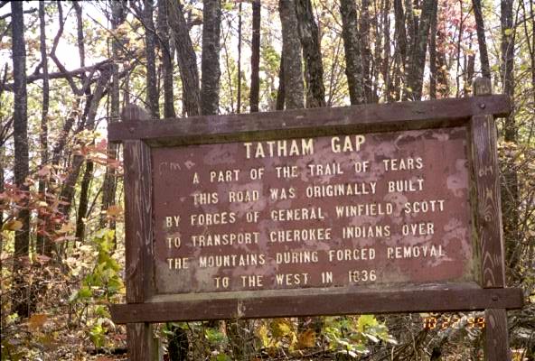 Tatham Gap Road -- NC beginning to Trail of Tears