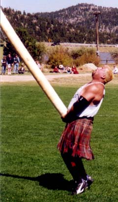 Mr. Sedated tossing his caber
