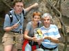 This is me with brother Fil and our dad with Ostrava Landek cache. It took us good half an hour to find and we almost gave up, but then dad wandered off a bit and found it about 20 m away from the place we were all looking around.