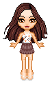 My brown-i guess peasant-skirt and flowered tube/halter.