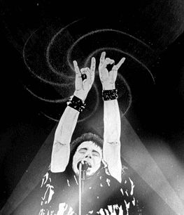 This is a poster of Ronnie James Dio with which I won an award.This bad B/W is all I have left of it. :(