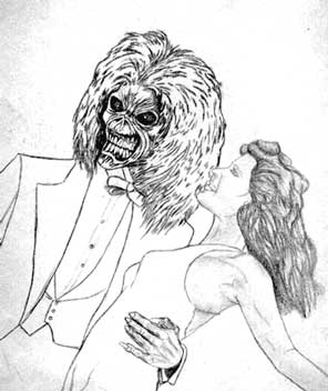 Iron Maiden mascot Eddie is seen here dancing with Ginger Rogers!