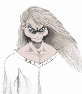 Elf sketch featured at Elfwood.