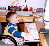 At the computer