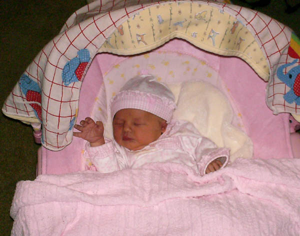 Monika's first day home
