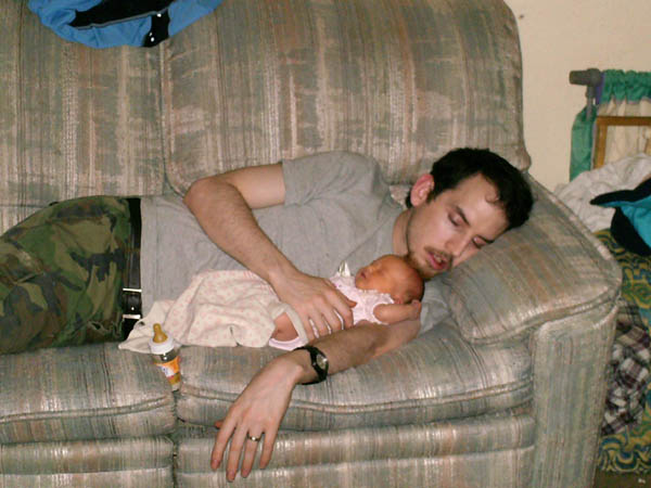 Monika and Daddy sleepin