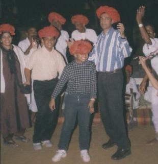 Dancing with folk dancers- Chokhi Dhani
