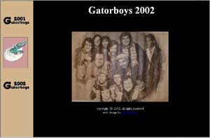 Gatorboys 2002 website homepage