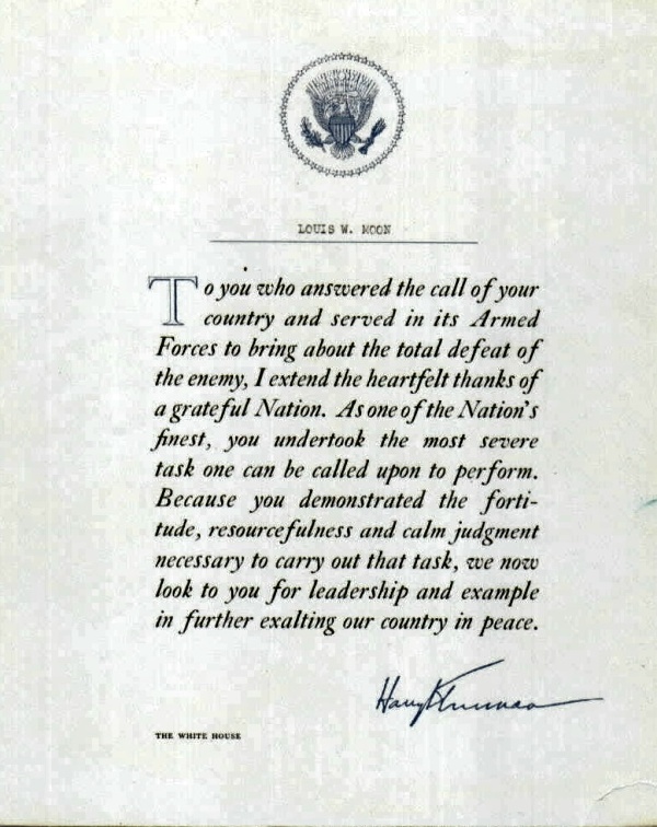 President Truman Citation