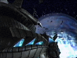 The ship prepares to go through