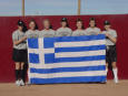 People holding the Greek Flag