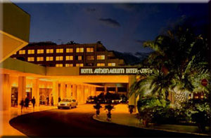 This is how the hotel looks from the outside and at night