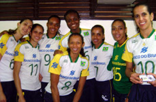 Brazilian Team (L to R):  Carol, Bia, Sassa, Vaelskinha, Fabi, Fofao, Arlene and Virna