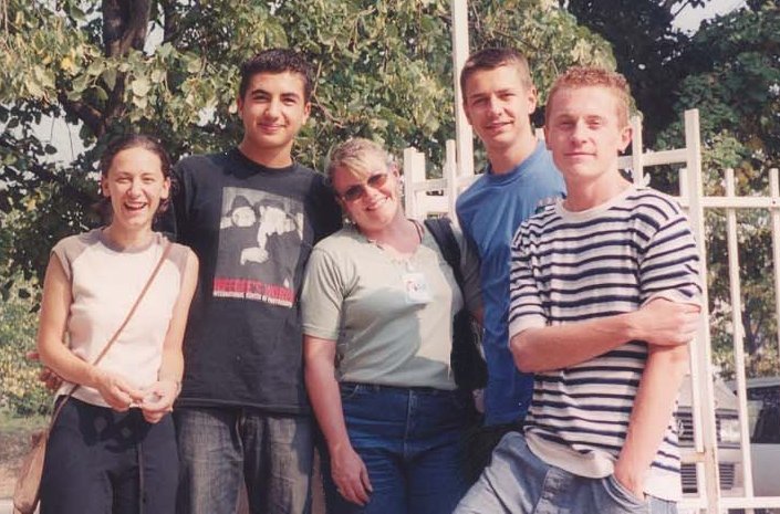Jill Cerqueira in Pristina with Albanian students