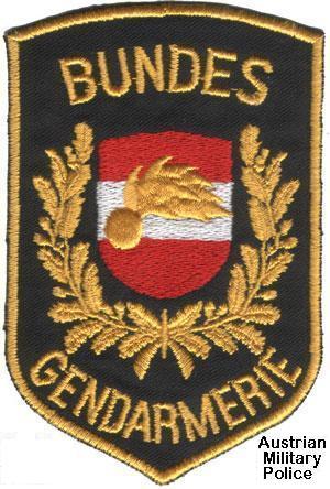 AUSTRIAN GENDARMERIE PATCH: Military Police