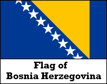 This design was selected by the UN Special Representative as the flag of Bosnia Herzegovina after the Bosnian government typically could not agree on a new flag design.