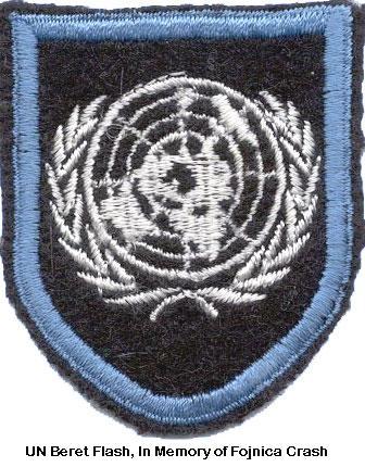 UN BERET FLASH: Worn in memory of IPTF Officers killed in helicopter crash in BiH