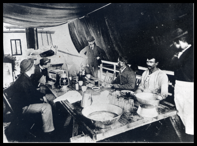 Men in a tent
