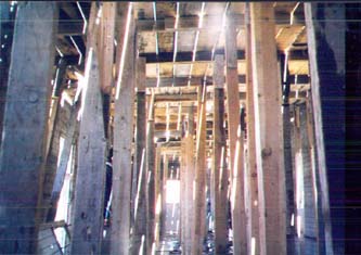 These are the supports under the new roof's surface.