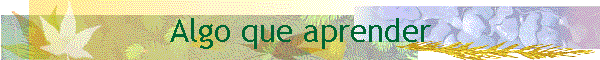 Algo que aprender