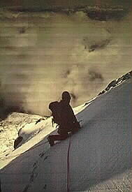 Joining the 'ruta normal' at about 17,000 feet during our retreat from Iliniza Sur.