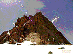 View from the snowball harvest. Spearhead's big East face, with the East Ramp prominent.
