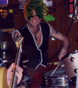 Steven Adler with a perm